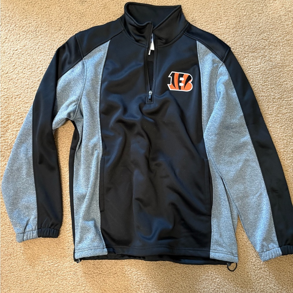 Bengals NFL Black and Orange Quarter-Zip Pullover